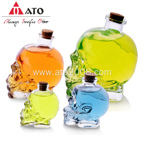 Water Bottle Liquid Glass Bottle With Skull Glass